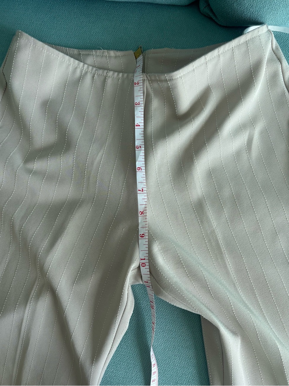 4-Piece Beige Pinstripe Set |Blazer, Corset Top, Pants /Mini Skirt | XS-S - Picture 10 of 15